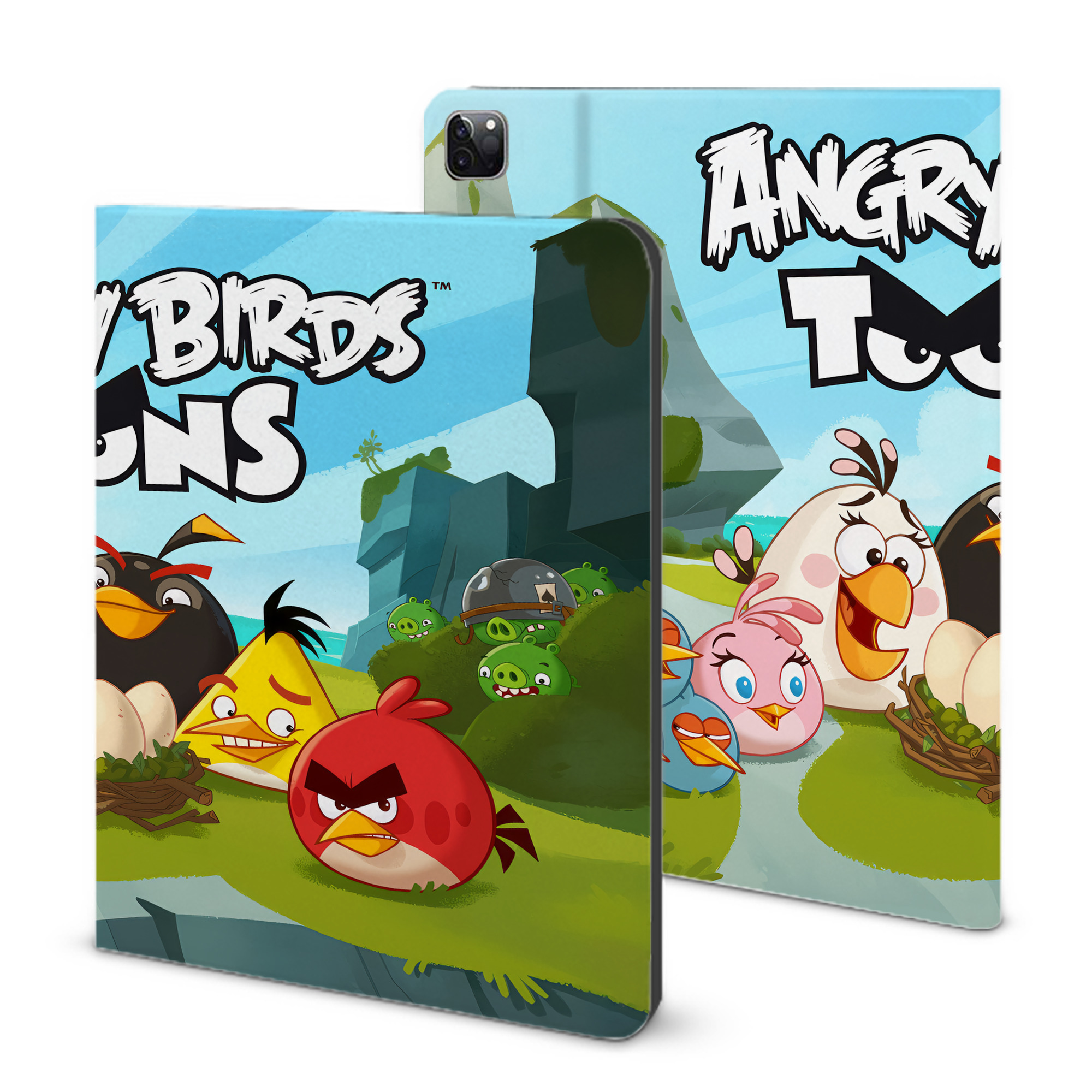 （画像用） Angry Birds アングリーバード IPad ケース ブック型 PUレザー TPU 耐衝撃 軽量 薄型 ペン収納なし 全面保護 IPad 各モデル対応